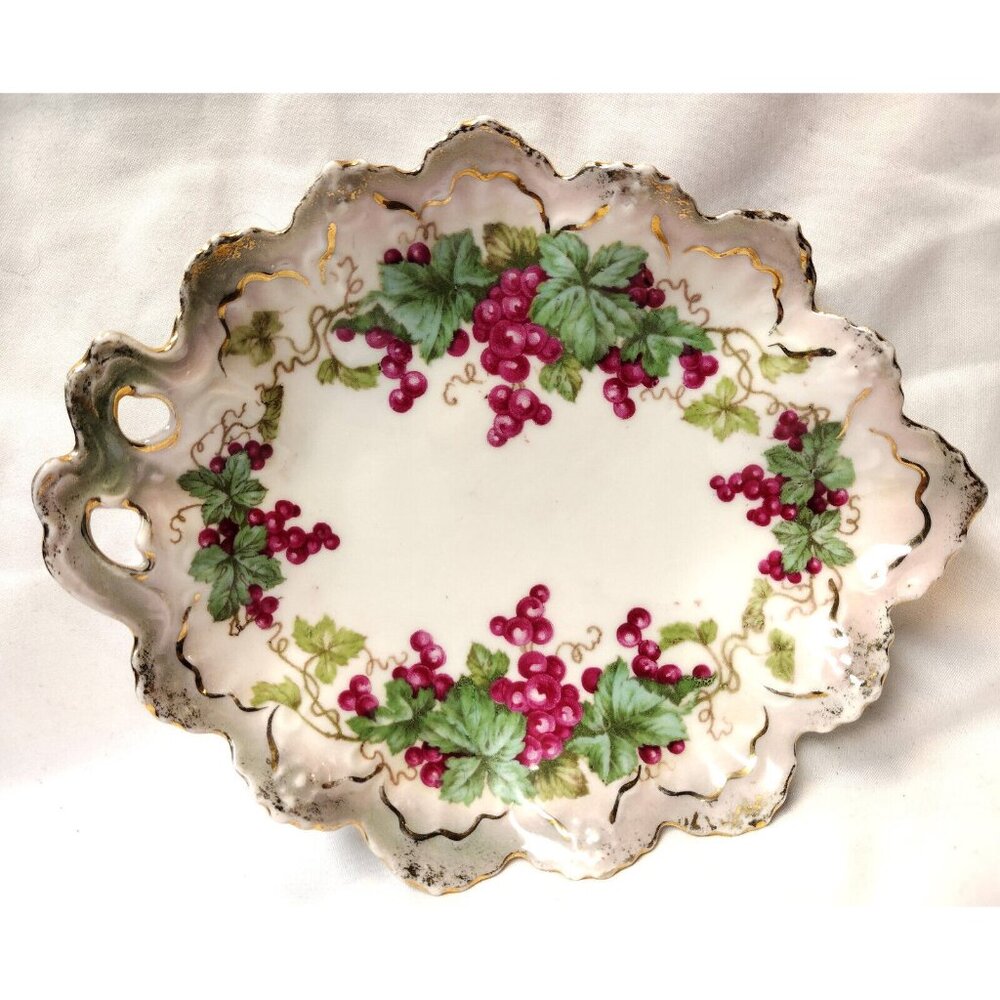 HABSBURG CHINA AUSTRIA - 7" OVAL SERVING BOWL PLATTER Grape Pattern